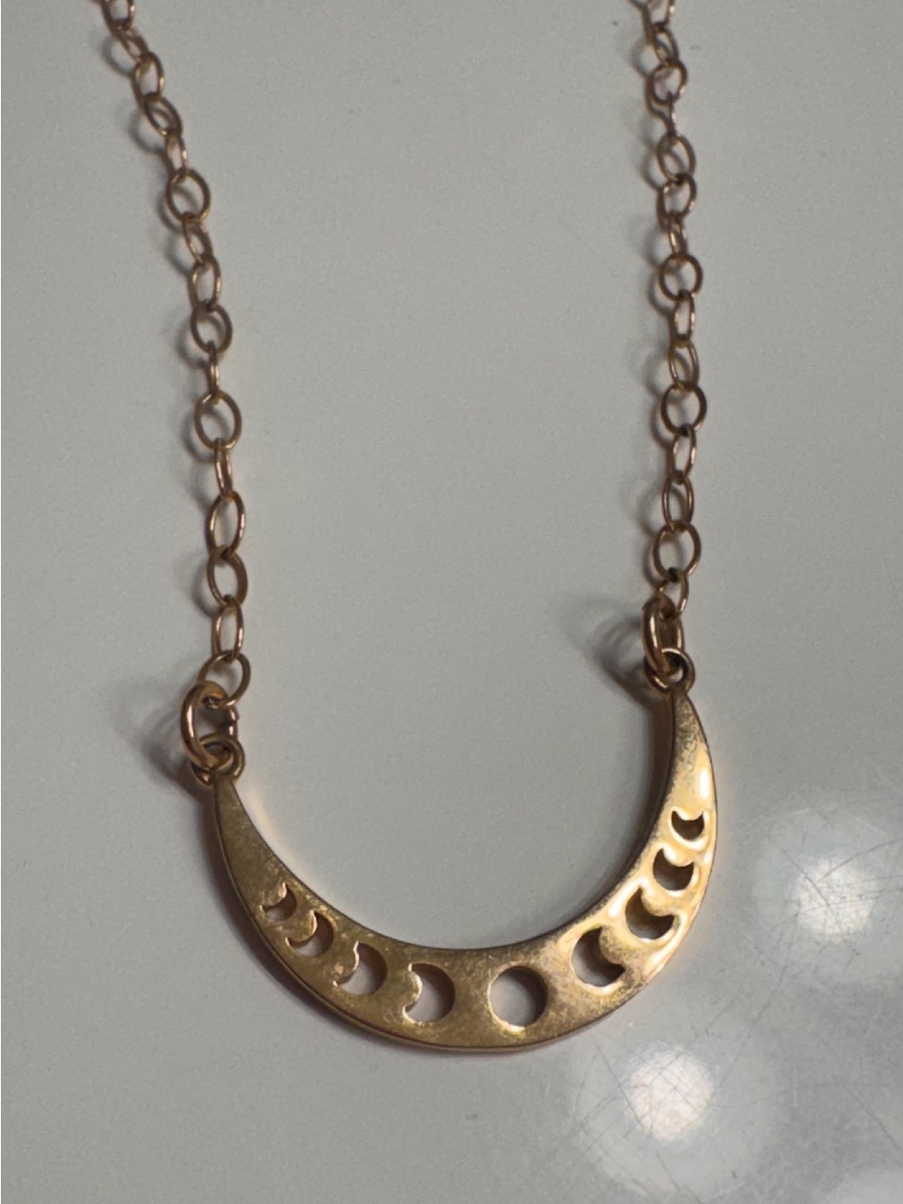 Gold Crescent Moon Pendant Necklace - Women's Jewelry